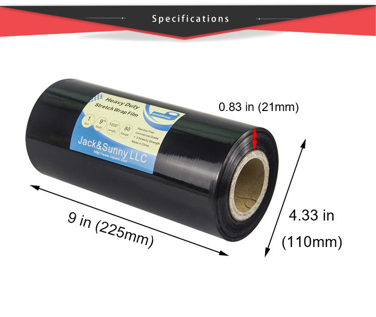 9inch X1000 Ft Black Wrap Film