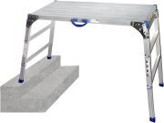 LEADALLWAY 47"x20" Work Platform,Ultra-Wide 50 Gear Adjustable Height 27.5 to 37 in Portable Folding Aluminum 3 Step Ladder 330 LBS Capacity
