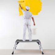 LEADALLWAY Aluminum Work Platform 38"x15" Large Size Step Stool Folding Portable Work Bench with Non-Slip Mat Capacity 660 LBS Heavy Duty