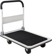 LEADALLWAY Platform Truck Large Size 880lbs Foldable Push Cart 35.8x24x34.3inches White