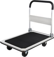 LEADALLWAY Platform Truck Large Size 880lbs Foldable Push Cart 35.8x24x34.3inches White