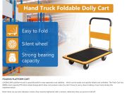 LEADALLWAY Platform Truck Large Size 880lbs Foldable Push Cart 35.8x24x34.3inches Yellow