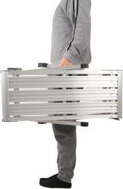 LEADALLWAY Work Platform Aluminum 30"x12"Step Ladder Heavy Duty Foldable Aluminum Platform 330 LBS Capacity
