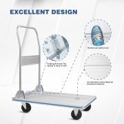 LEADALLWAY Platform Truck 29" Lx19 W Aluminum Foldable Push Cart 440lbs Capacity