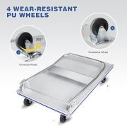 LEADALLWAY Platform Truck 29" Lx19 W Aluminum Foldable Push Cart 440lbs Capacity