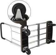 LEADALLWAY Platform Cart Foldable Push Cart Aluminum Adjustable Length Flatbed Cart with Polyurethane Mute Wheel,330-LB Capacity
