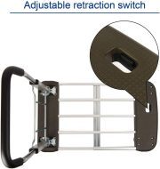 LEADALLWAY Platform Cart Foldable Push Cart Aluminum Adjustable Length Flatbed Cart with Polyurethane Mute Wheel,330-LB Capacity