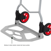 LEADALLWAY Dolly Cart Folding Hand Truck and Dolly,Steel Portable Cart with Telescoping Handle and Nylon+Rubber Wheels 220 lbs Capacity