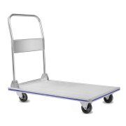 LEADALLWAY Platform Truck 48" L X 24" W Super Large Foldable Push Cart Aluminum Alloy Platform Cart with 4-Wheel 1000lbs
