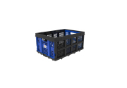 LEADALLWAY 50L Collapsible Plastic Storage Basket Hand Trucks Foldable Storage Bin Organizer 110LBS,1Pack