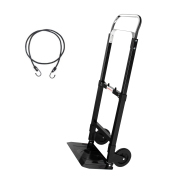 LEADALLWAY Foldable Hand Truck 220lbs Capacity, Heavy Duty Steel Collapsible Utility Cart with TPR Wheels & Free Bungee Cord, Portable Dolly for Home/Office/Warehouse