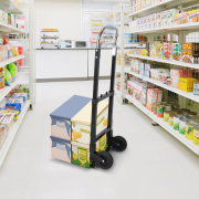 LEADALLWAY Foldable Hand Truck 220lbs Capacity, Heavy Duty Steel Collapsible Utility Cart with TPR Wheels & Free Bungee Cord, Portable Dolly for Home/Office/Warehouse