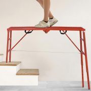 LEADALLWAY Scaffolding Platform 70(L) x15(W) x33(H) 770 Lbs Capacity Folding Adjustable Portable Work Platform Ladder,Red