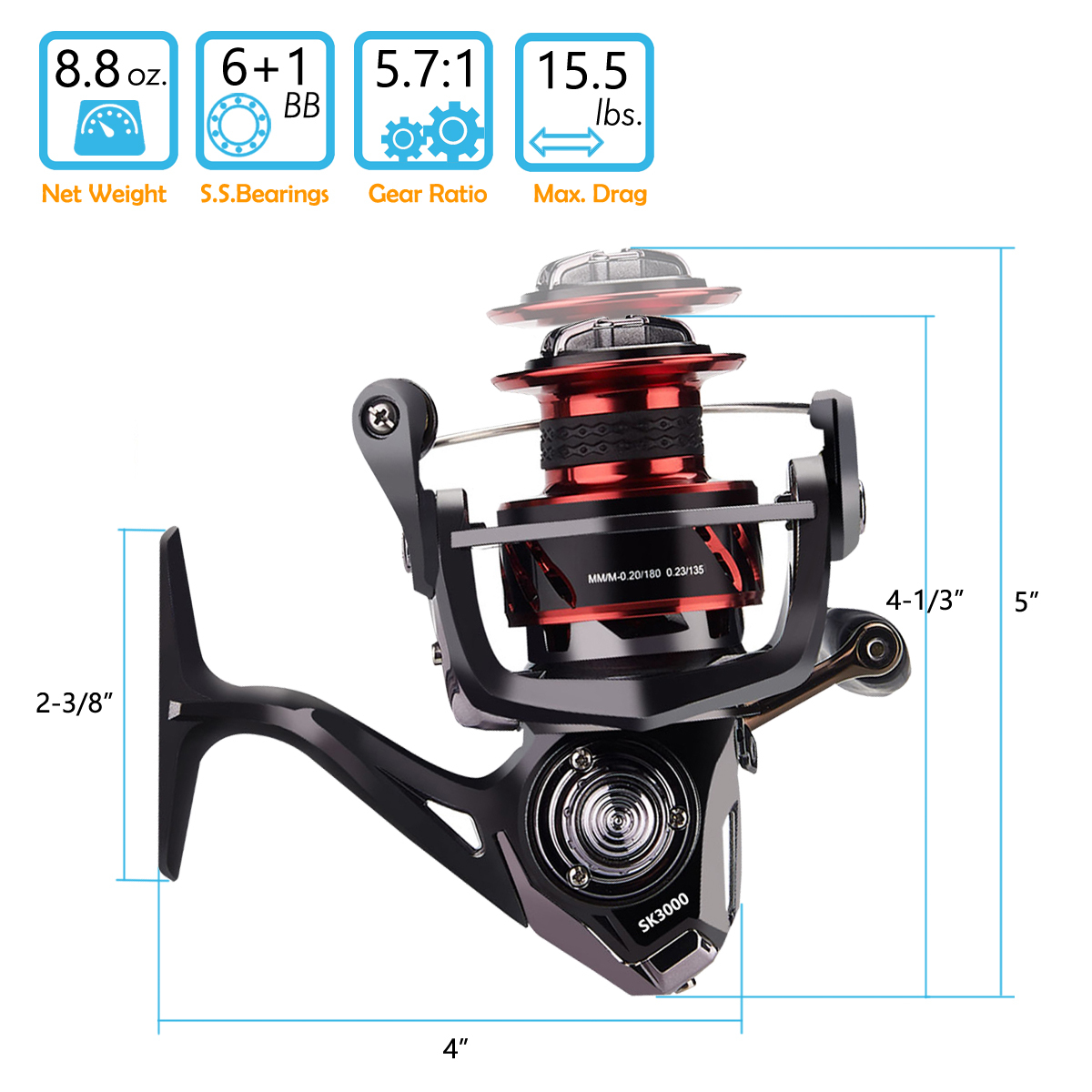 Codinter Spinning Reel, Ultralight Fishing Reel with Reel Cover for  Saltwater / Freshwater
