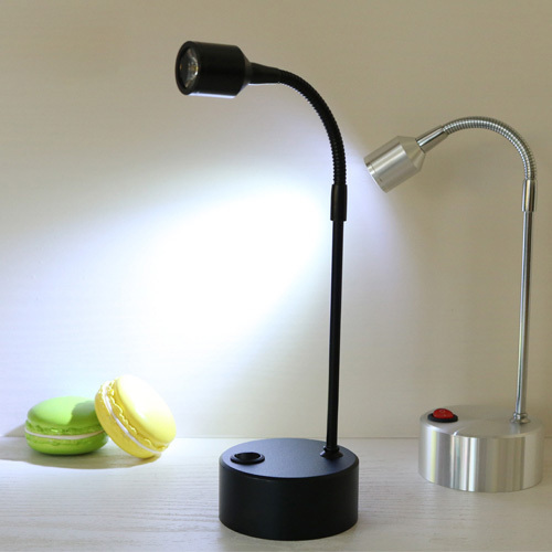 3W LED Reading Lights Battery-Powered Portable Gooseneck Lamp Button Wireless Bookshelf Style # G02028