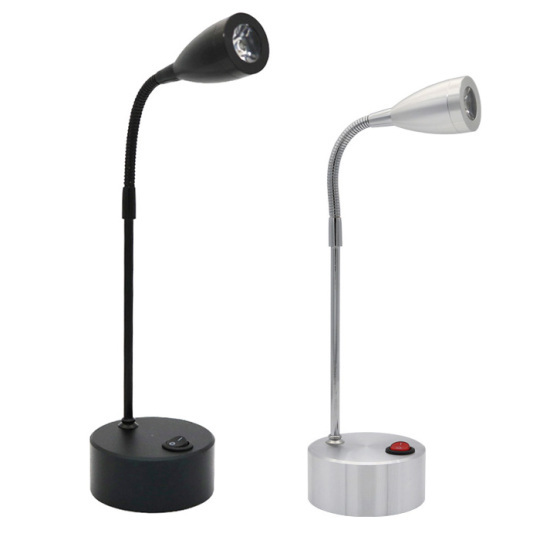 Wireless 3W LED Portable Picture Light Battery-Powered Gooseneck Lamp Button Flexible Pipe Style # G02027