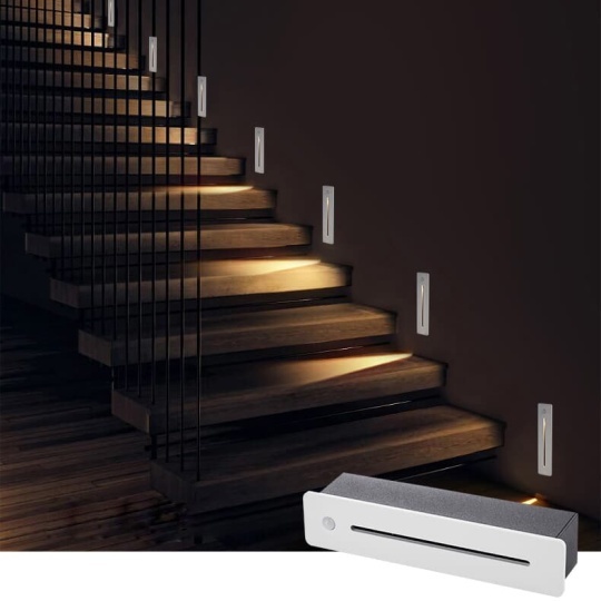 3W LED Detector PIR Motion Sensor Lamp Night Wall Corner Lights Fixture Stairs Style # D01036