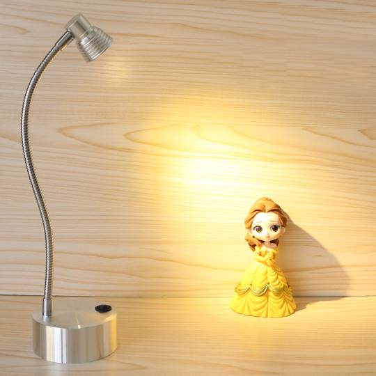 Gooseneck 3W LED Portable Light Wireless Battery-Powered Lamp Button Exhibition Style # G02031