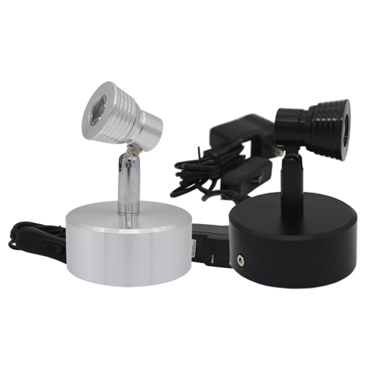 3W LED Table Reading Lamp Adjustable Display Light USB Plug Button Jewelry Style # G02040