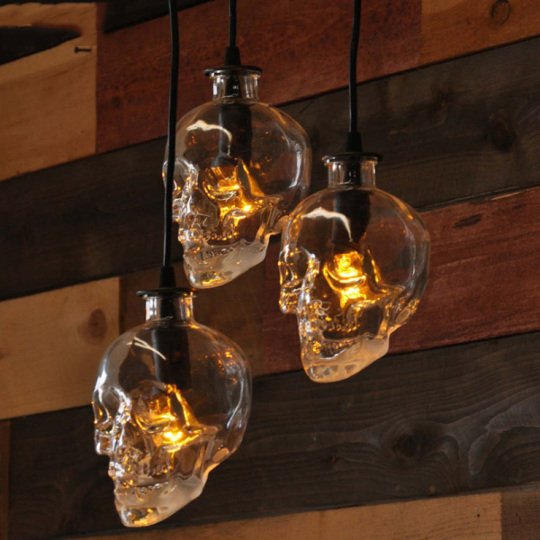 Retro LED Hanging Lamp Skull Pendant Light Ceiling Fixtures E14 Bulb Coffee Shop Style # H001008