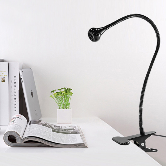 3W LED Reading Light Brightness Dimming Clamp Clip Lamp On/Off Switch Plug USB Style # G06001