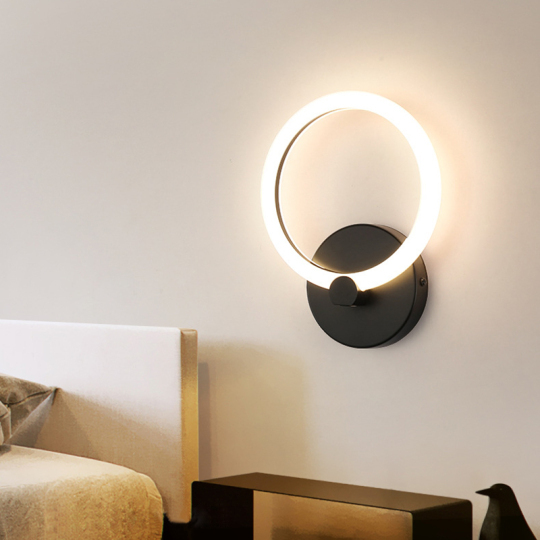 Indoor LED Wall Sconce Light Fixture Bedside Decor Lamp Round/Square Bedroom Style # D18017