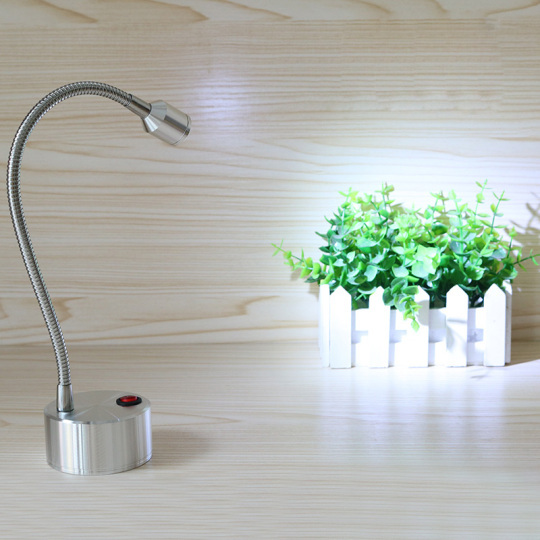 3W LED Picture Light Table Gooseneck Lamp Cupboard Button Powered by Batteries Style # G02002