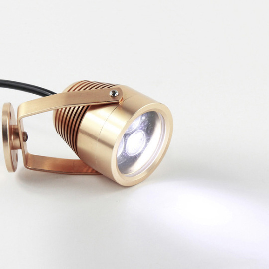 Outdoor LED Garden Flood Light Underwater Waterproof Submersible Lamp Gold Shell Style # C0208