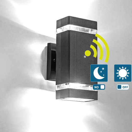 Up/Down 11W LED Outdoor Wall Mount Light Fixture Dusk to Dawn Sensor Lamp Patio Style # C03157