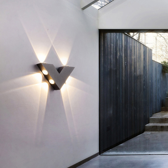 Outdoor/Indoor Wall Lamp 6W LED Up Down Wall Sconce Light Fixture V Shape Villa Style # C03163