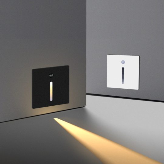 Square 3W LED Stair Wall Lamp Fixture Motion Sensor Night Light Dusk to Dawn Style # D01037