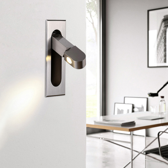 3W LED Wall Reading Light Fixture Adjustable Bedside Lamp Hidden Switch Bedroom Style # G01084