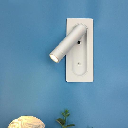 3W LED Wall Mounted Lamp Fixture Headboard Reading Light Switch White # D22048