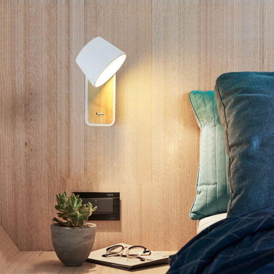 6W LED Headboard Reading Light Adjustable Wall Mounted Bedside Lamp Fixture Switch # D22041