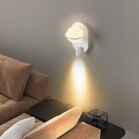 8W LED Wall Sconce Reading Lamp Swivel Spotlight Bedside Light Fixture Switch # D22053