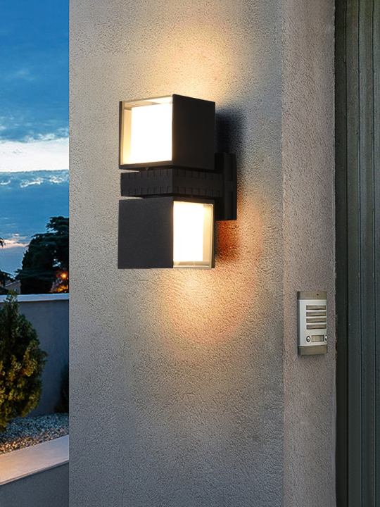 12W LED Outdoor Terrace Wall Light Fixture Indoor Up/Down Swivel Lamp Head Waterproof Style # C03176