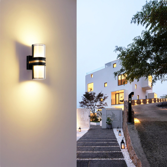 Up/Down 12W LED Outdoor/Indoor Wall Light Fixture Rotatable Dual Lamp Head Waterproof Style # C03175