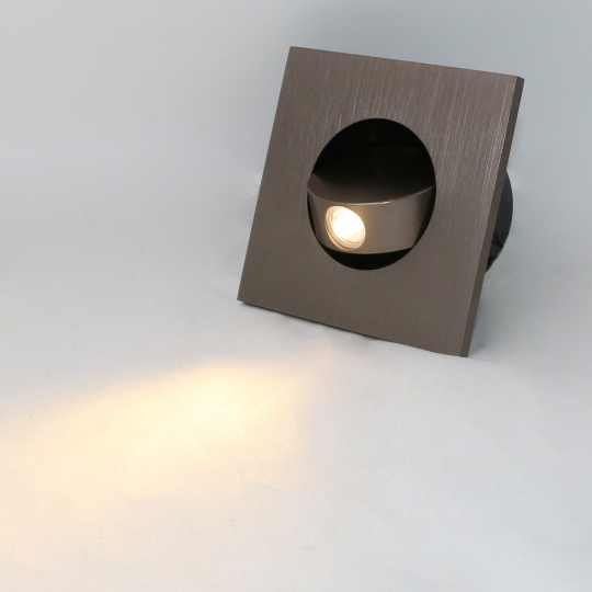 Square Coffee 3W LED Reading Light Fixture Adjustable Step Wall Lamp Switch Style # D22013