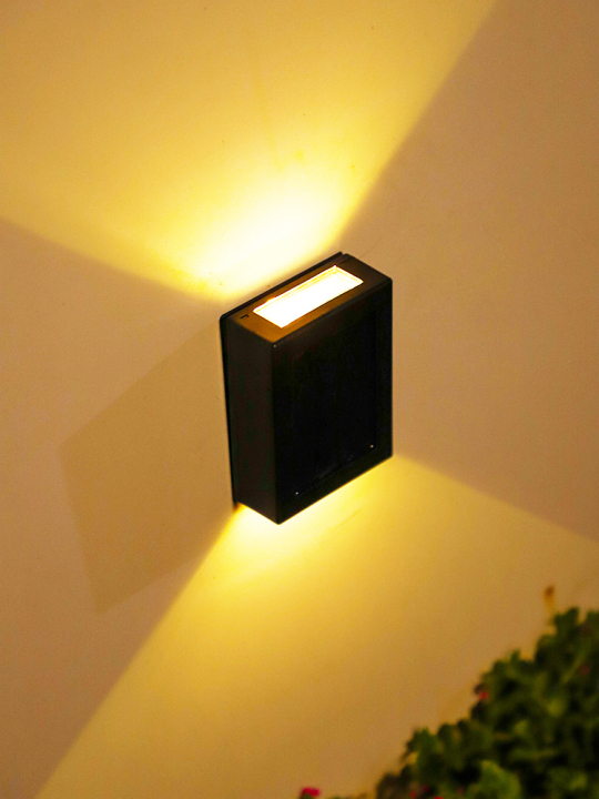 2 x Outdoor Solar Wall Light LED Up/Down Security Garden Fence Lamp Waterproof Style # C2004