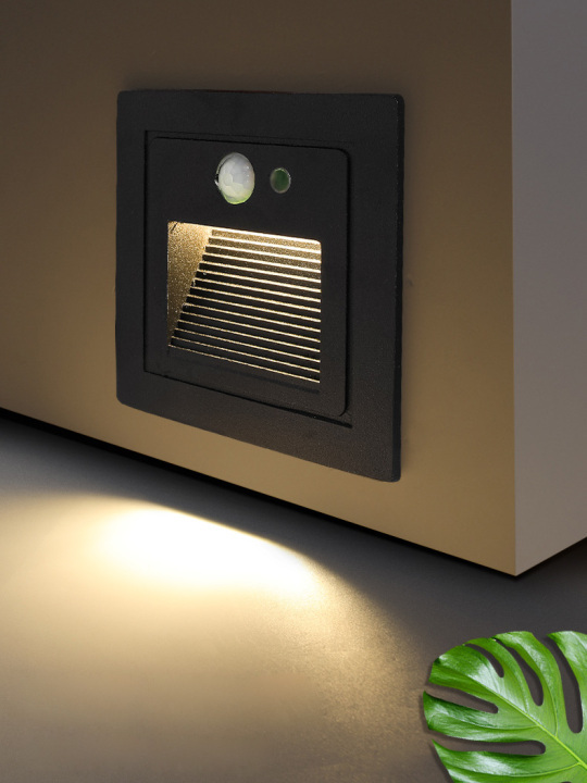 3W LED Dusk to Dawn Outdoor/Indoor Wall Light Motion Sensor Corner Lamp Stair Aisle Style # C0421