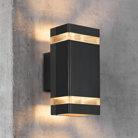 LED Outdoor Wall Sconces Up/Down Light Fixture Lamp Bulb Replaceable Black Shell Style # C0301