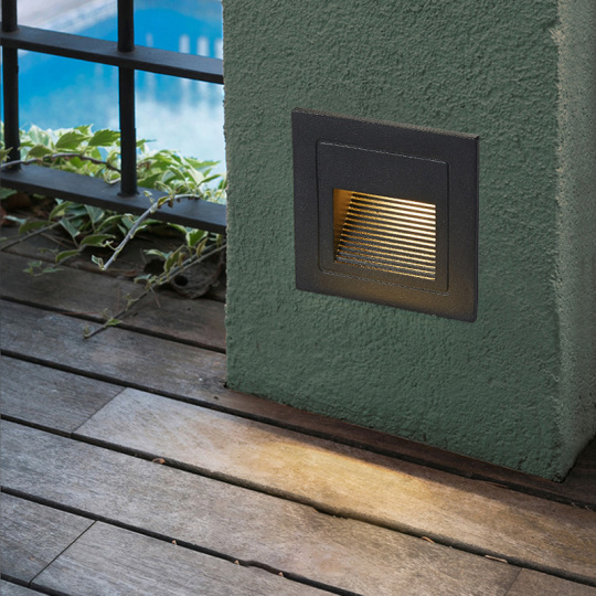 3W LED Outdoor Wall Light Fixture Stair Recessed Lamp Waterproof Junction Box Style # C0310