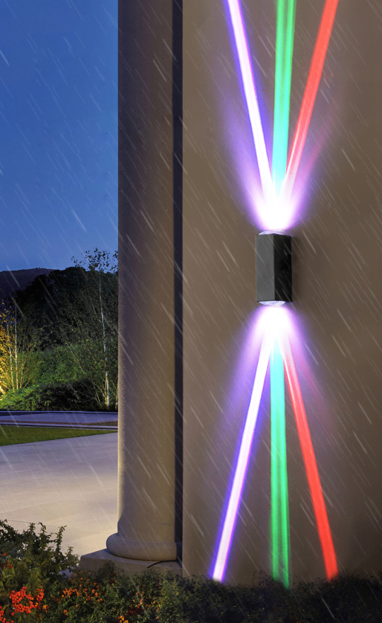 18W LED Outdoor Wall Lamp Up/Down Triple Beam Light Fixture Waterproof Yard Style # C03183