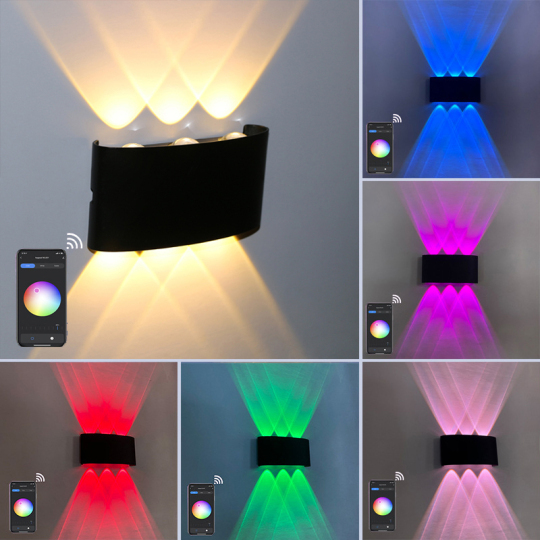 Up/Down Smart LED Outdoor Wall Light Fixture APP Control Stepless Dimmable Lamp Style # C03185
