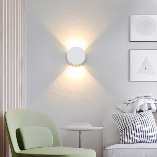 6W COB LED Outdoor Wall Sconces Lamp Fixture Waterproof Up/Down Round Bedside Lamp Style # C03192