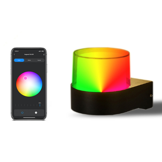 9W Smart LED Outdoor Light Fixture RGBW APP Control Doorplate Exterior Wall Lamp Style # C03198