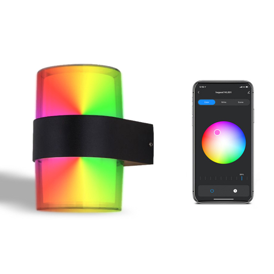 10W Up/Down Smart LED Outdoor Wall Light Fixture RGBW Color Change APP Control Lamp Style # C03199