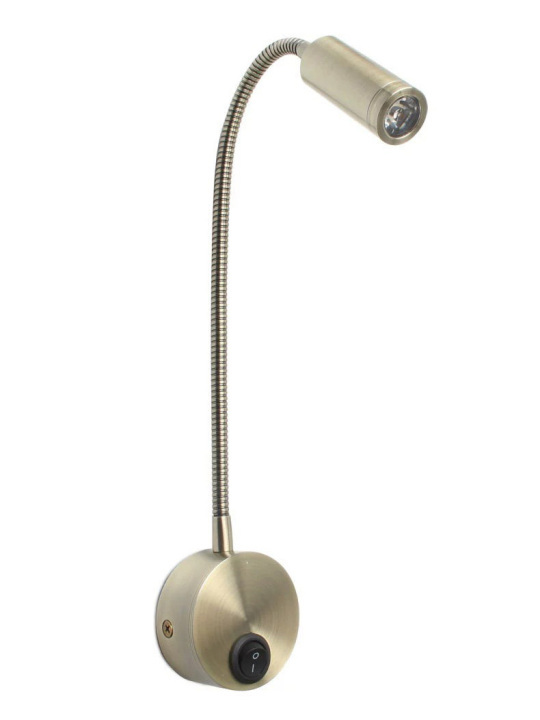 Soft Pipe 3W LED Reading Bedside Light Wall Mounted Lamp Fixture Switch Showcase Bronze Style # G01111