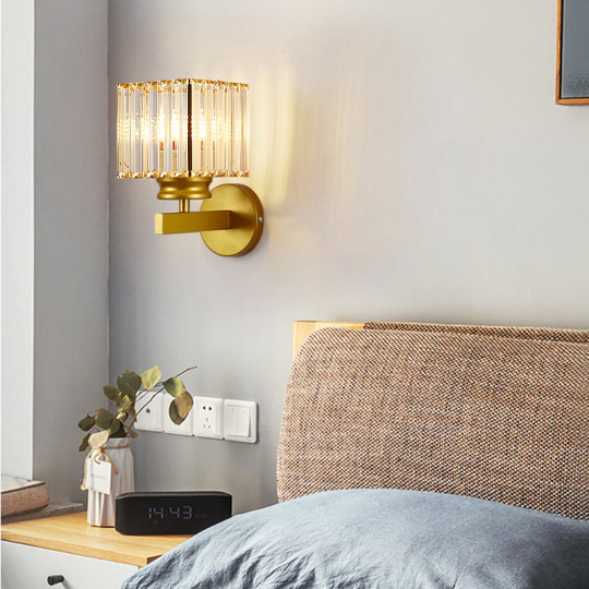 7W LED Bedside Wall Mounted Lamp Fixture Crystal Reading Light E26/E27 Bulb Hotel Style # D05046S