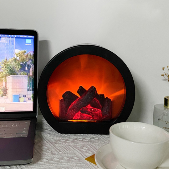 LED Flame Lantern Lamp USB/Battery Powered Table Simulated Fireplace Light Foyer Style # G07015